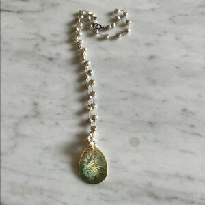 Elegant Floral Pendant Necklace with Pearl Accents